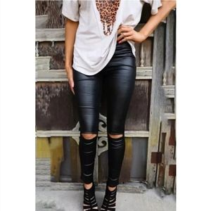 Black Skinny Faux Leather Leggings